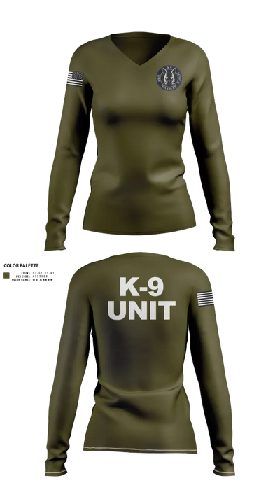 EPD K-9 87143983 Women's Long Sleeve V-neck Shirt - 41