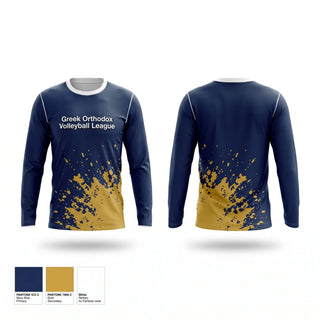 Long Sleeve Performance Shirt, Greek Orthodox Volleyball League, Men's Volleyball, Teamtime, Team time, sublimation, custom sports apparel, team uniforms, spirit wear, spiritwear, sports uniforms, custom shirts, team store, custom team store, fundraiser sports, apparel fundraiser