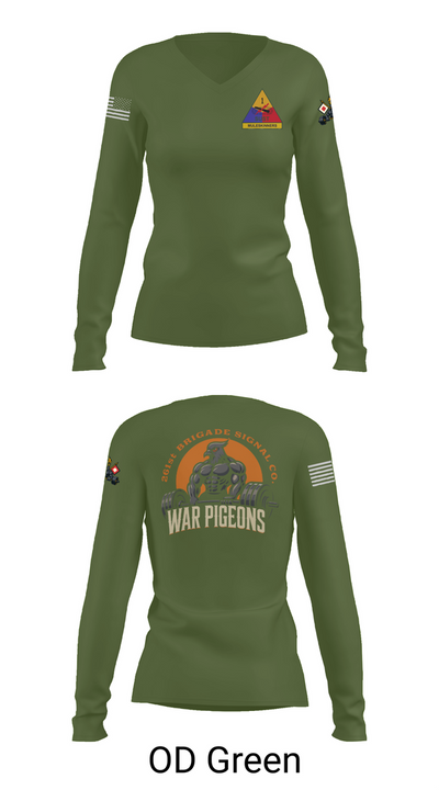 261st War Pigeons Women's Long Sleeve V-neck Shirt - 57