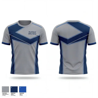 Old School Cotton Feel Shirt, Rockland Elite Navy, Baseball, Teamtime, Team time, sublimation, custom sports apparel, team uniforms, spirit wear, spiritwear, sports uniforms, custom shirts, team store, custom team store, fundraiser sports, apparel fundraiser