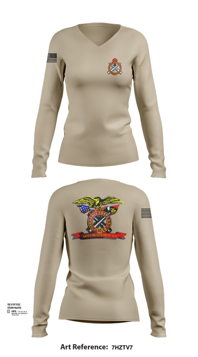 FMS #9 18239341 Women's Long Sleeve V-neck Shirt - 101
