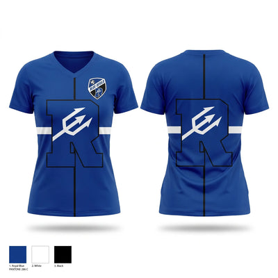 Reading Blue Devils Women's Short Sleeve V-neck Shirt - 1
