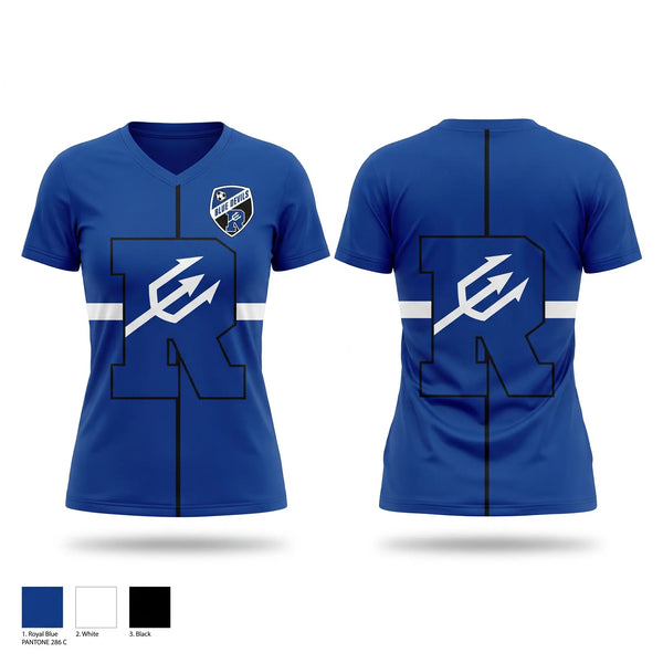 Womens Short Sleeve Vneck Shirt, Reading Blue Devils, Men's Soccer, Teamtime, Team time, sublimation, custom sports apparel, team uniforms, spirit wear, spiritwear, sports uniforms, custom shirts, team store, custom team store, fundraiser sports, apparel fundraiser