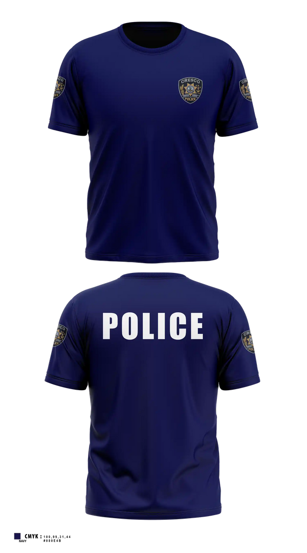 Old School Cotton Shirt, Cresco Police Department, Police, Teamtime, Team time, sublimation, custom sports apparel, team uniforms, spirit wear, spiritwear, sports uniforms, custom shirts, team store, custom team store, fundraiser sports, apparel fundraiser