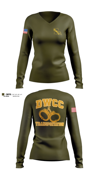 Womens Long Sleeve Vneck Shirt, David Wade Correctional Center, Police, Teamtime, Team time, sublimation, custom sports apparel, team uniforms, spirit wear, spiritwear, sports uniforms, custom shirts, team store, custom team store, fundraiser sports, apparel fundraiser