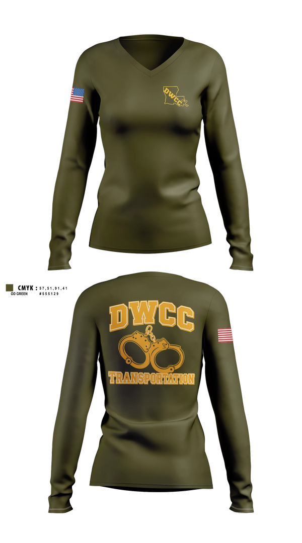Womens Long Sleeve Vneck Shirt, David Wade Correctional Center, Police, Teamtime, Team time, sublimation, custom sports apparel, team uniforms, spirit wear, spiritwear, sports uniforms, custom shirts, team store, custom team store, fundraiser sports, apparel fundraiser