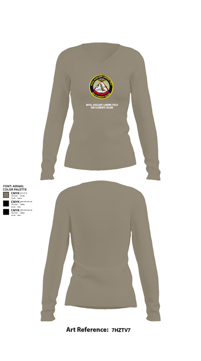 NAVAL AUXILIARY LANDING FIELD SAN CLEMENTE ISLAND 84948296 Women's Long Sleeve V-neck Shirt - 59