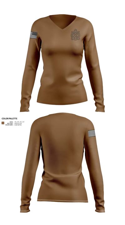 180th ESC 21484478 Women's Long Sleeve V-neck Shirt - 30