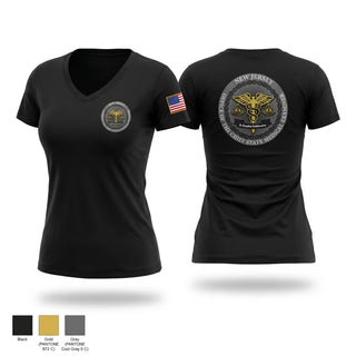 Womens Short Sleeve Vneck Shirt, Medical Examiner Investigator, EMS/EMT, Teamtime, Team time, sublimation, custom sports apparel, team uniforms, spirit wear, spiritwear, sports uniforms, custom shirts, team store, custom team store, fundraiser sports, apparel fundraiser