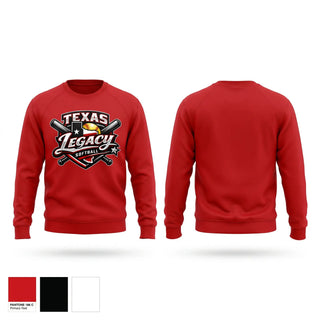 Crew Neck Sweatshirt, Texas legacy, Softball, Teamtime, Team time, sublimation, custom sports apparel, team uniforms, spirit wear, spiritwear, sports uniforms, custom shirts, team store, custom team store, fundraiser sports, apparel fundraiser