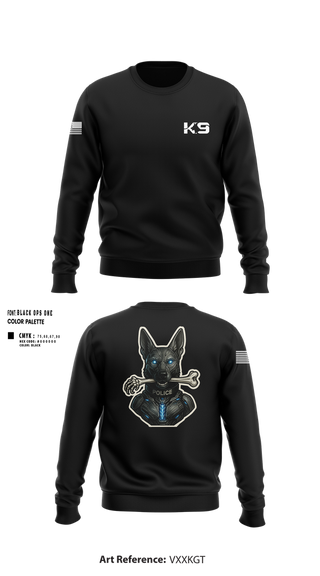 Crew Neck Sweatshirt, Willoughby K9, Police, Teamtime, Team time, sublimation, custom sports apparel, team uniforms, spirit wear, spiritwear, sports uniforms, custom shirts, team store, custom team store, fundraiser sports, apparel fundraiser