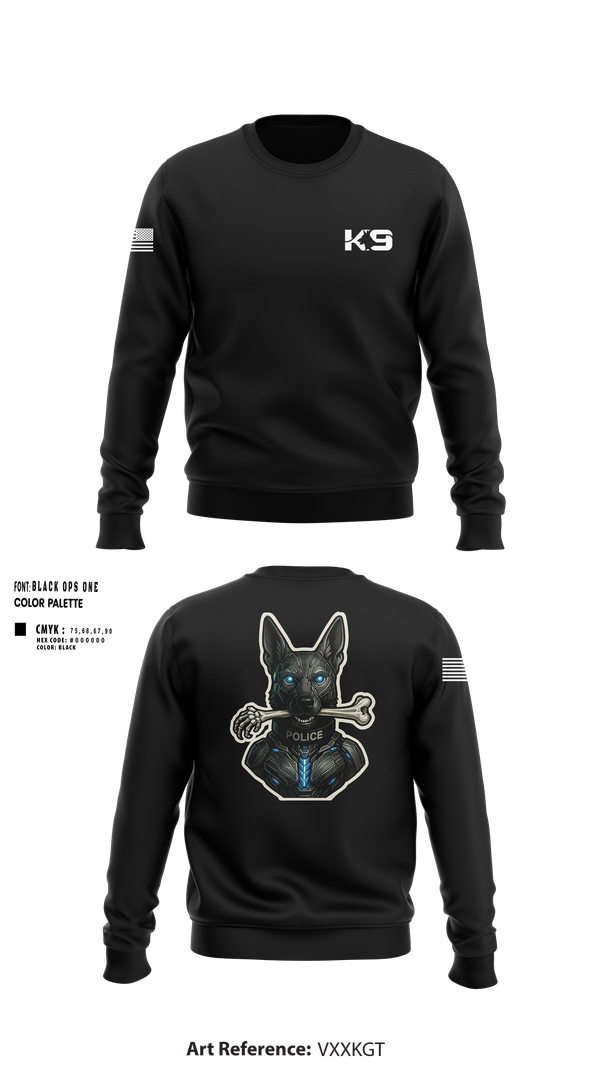 Crew Neck Sweatshirt, Willoughby K9, Police, Teamtime, Team time, sublimation, custom sports apparel, team uniforms, spirit wear, spiritwear, sports uniforms, custom shirts, team store, custom team store, fundraiser sports, apparel fundraiser