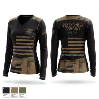 Womens Long Sleeve Vneck Shirt, 252 Engineer Company, Army, Teamtime, Team time, sublimation, custom sports apparel, team uniforms, spirit wear, spiritwear, sports uniforms, custom shirts, team store, custom team store, fundraiser sports, apparel fundraiser