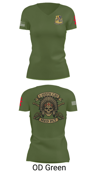 1-105th cavalry 36351622 Women's Short Sleeve V-neck Shirt - 48