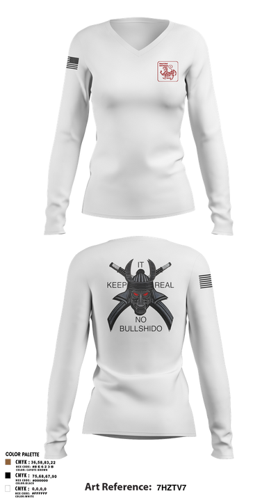 Keep It Real 37981631 Women's Long Sleeve V-neck Shirt - 2