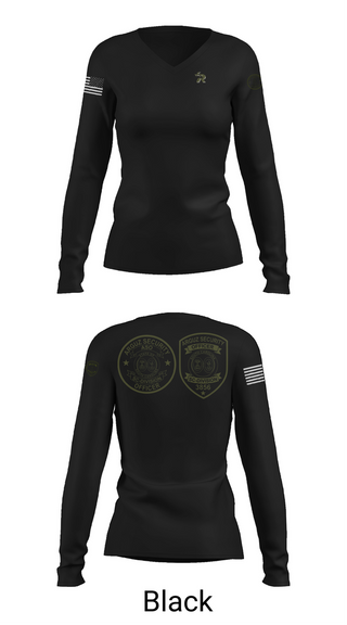 Womens Long Sleeve Vneck Shirt, Arguz Security, , Teamtime, Team time, sublimation, custom sports apparel, team uniforms, spirit wear, spiritwear, sports uniforms, custom shirts, team store, custom team store, fundraiser sports, apparel fundraiser