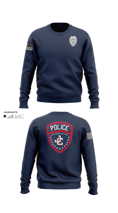 Jefferson College Police Department 39962708 Crew Neck Sweatshirt - 22