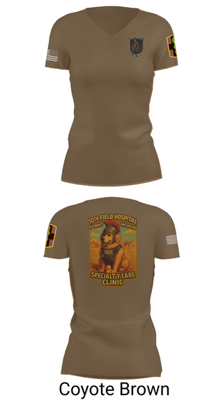 Womens Short Sleeve Vneck Shirt, SCC 10th Field Hospital, , Teamtime, Team time, sublimation, custom sports apparel, team uniforms, spirit wear, spiritwear, sports uniforms, custom shirts, team store, custom team store, fundraiser sports, apparel fundraiser
