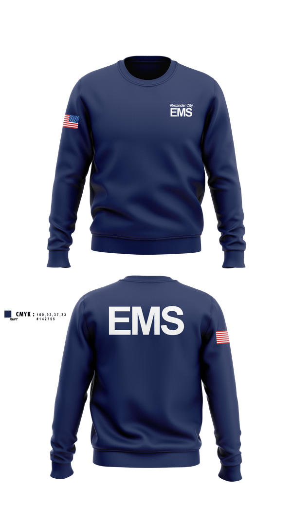 Crew Neck Sweatshirt, Alexander City EMS, EMS/EMT, Teamtime, Team time, sublimation, custom sports apparel, team uniforms, spirit wear, spiritwear, sports uniforms, custom shirts, team store, custom team store, fundraiser sports, apparel fundraiser
