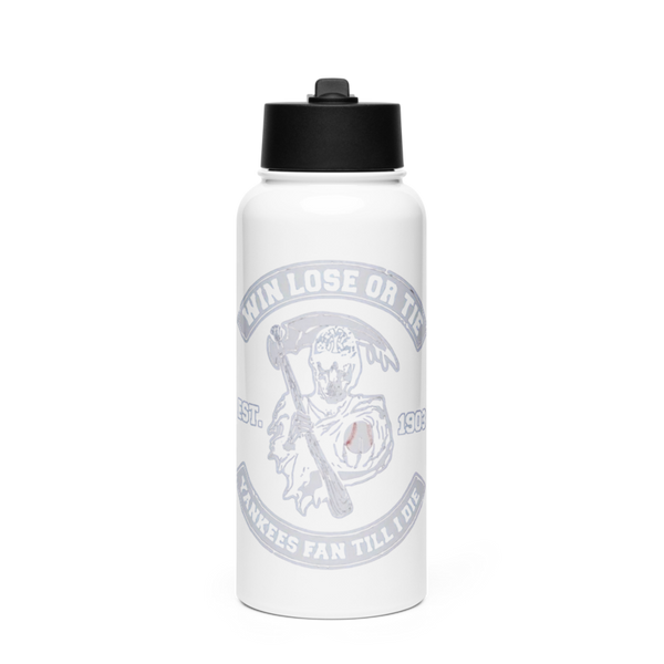 New York Yankees 44065545 Stainless Steel Water Bottle with a Straw Lid