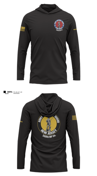Long Sleeve Performance Shirt with hood, 508th MP Co, National Guard, Teamtime, Team time, sublimation, custom sports apparel, team uniforms, spirit wear, spiritwear, sports uniforms, custom shirts, team store, custom team store, fundraiser sports, apparel fundraiser