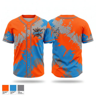 Full Button Baseball Jersey, Swing Kings, Baseball, Teamtime, Team time, sublimation, custom sports apparel, team uniforms, spirit wear, spiritwear, sports uniforms, custom shirts, team store, custom team store, fundraiser sports, apparel fundraiser