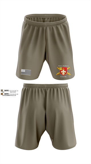 Athletic Shorts With Pockets, Anubis Battery, 3-12 FA, Army, Teamtime, Team time, sublimation, custom sports apparel, team uniforms, spirit wear, spiritwear, sports uniforms, custom shirts, team store, custom team store, fundraiser sports, apparel fundraiser