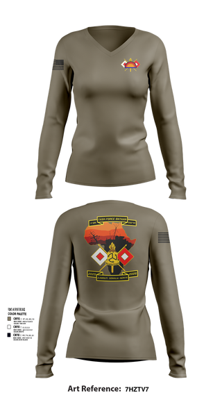 Womens Long Sleeve Vneck Shirt, Task Force Bataan, , Teamtime, Team time, sublimation, custom sports apparel, team uniforms, spirit wear, spiritwear, sports uniforms, custom shirts, team store, custom team store, fundraiser sports, apparel fundraiser