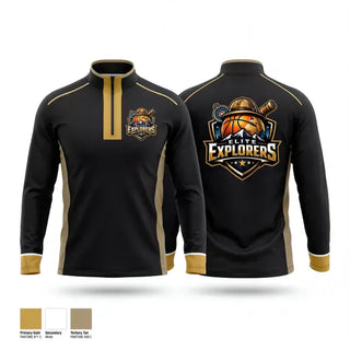 Quarter Zip Jacket, Elite Explorers, Men's Basketball, Teamtime, Team time, sublimation, custom sports apparel, team uniforms, spirit wear, spiritwear, sports uniforms, custom shirts, team store, custom team store, fundraiser sports, apparel fundraiser