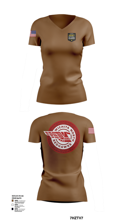 Wichita North Redhawks NG 83064196 Women's Short Sleeve V-neck Shirt - 101