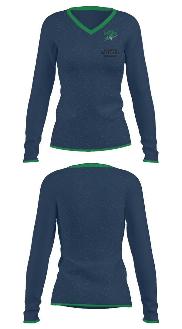 Women's Long Sleeve Vneck Shirt, Kensington Valley Hockey Association, Ice Hockey, Teamtime, Team time, sublimation, custom sports apparel, team uniforms, spirit wear, spiritwear, sports uniforms, custom shirts, team store, custom team store, fundraiser sports, apparel fundraiser