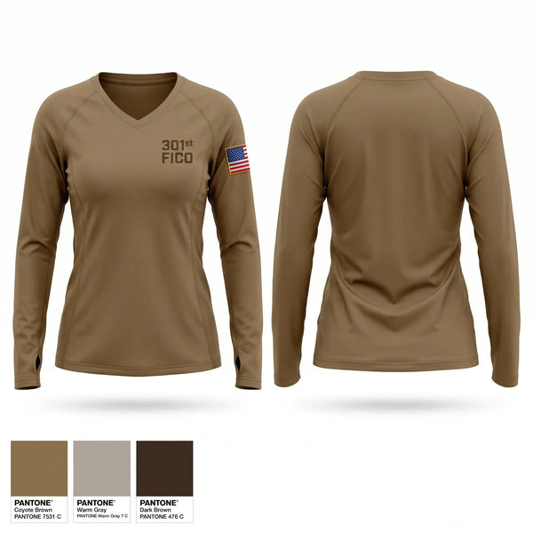 Womens Long Sleeve Vneck Shirt, 301st FICO, Army, Teamtime, Team time, sublimation, custom sports apparel, team uniforms, spirit wear, spiritwear, sports uniforms, custom shirts, team store, custom team store, fundraiser sports, apparel fundraiser