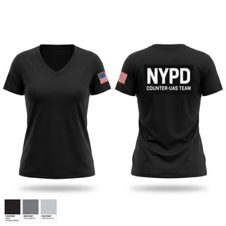 Womens Short Sleeve Vneck Shirt, NYPD CUAS-Team, Police, Teamtime, Team time, sublimation, custom sports apparel, team uniforms, spirit wear, spiritwear, sports uniforms, custom shirts, team store, custom team store, fundraiser sports, apparel fundraiser