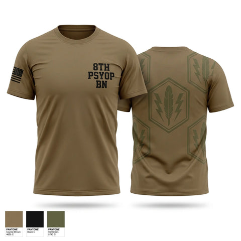 Old School Cotton Feel Shirt, 8th PSYOP BN, Army, Teamtime, Team time, sublimation, custom sports apparel, team uniforms, spirit wear, spiritwear, sports uniforms, custom shirts, team store, custom team store, fundraiser sports, apparel fundraiser
