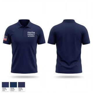 Short Sleeve Performance Polo, Faith Family Academy, Navy, Teamtime, Team time, sublimation, custom sports apparel, team uniforms, spirit wear, spiritwear, sports uniforms, custom shirts, team store, custom team store, fundraiser sports, apparel fundraiser