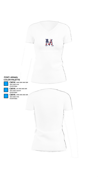 Womens Short Sleeve Vneck Shirt, Veterans Memorial Eagles, Baseball, Teamtime, Team time, sublimation, custom sports apparel, team uniforms, spirit wear, spiritwear, sports uniforms, custom shirts, team store, custom team store, fundraiser sports, apparel fundraiser