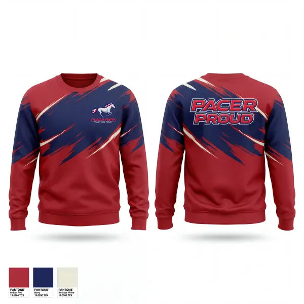 Crew Neck Sweatshirt, Plaza Park, Track & Field, Teamtime, Team time, sublimation, custom sports apparel, team uniforms, spirit wear, spiritwear, sports uniforms, custom shirts, team store, custom team store, fundraiser sports, apparel fundraiser
