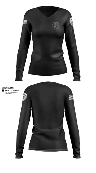Womens Long Sleeve Vneck Shirt, Lonestar Security and Investigations, LLC, Police, Teamtime, Team time, sublimation, custom sports apparel, team uniforms, spirit wear, spiritwear, sports uniforms, custom shirts, team store, custom team store, fundraiser sports, apparel fundraiser