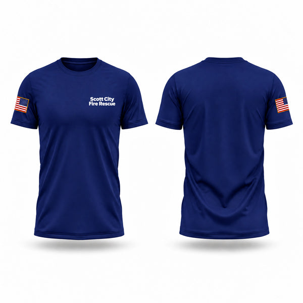 Old School Cotton Feel Shirt, Scott City Fire Rescue, Fire Department, Teamtime, Team time, sublimation, custom sports apparel, team uniforms, spirit wear, spiritwear, sports uniforms, custom shirts, team store, custom team store, fundraiser sports, apparel fundraiser