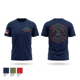 Old School Cotton Feel Shirt, South Oldham FD TEI 390, Fire Department, Teamtime, Team time, sublimation, custom sports apparel, team uniforms, spirit wear, spiritwear, sports uniforms, custom shirts, team store, custom team store, fundraiser sports, apparel fundraiser