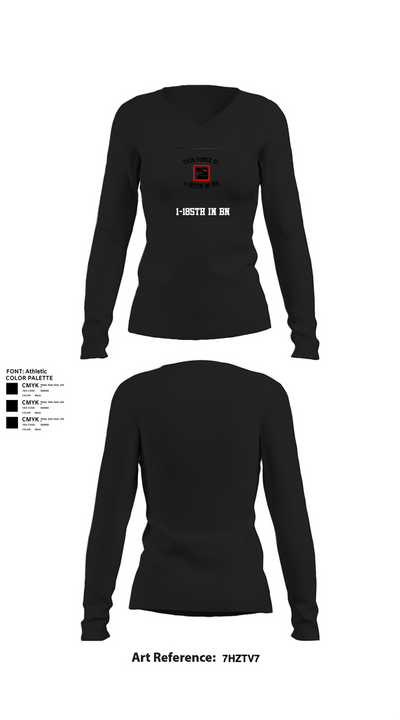1-185th IN BN 23098536 Women's Long Sleeve V-neck Shirt - 21