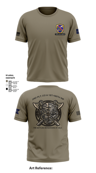 Short Sleeve Performance Shirt, Co A, 1st-160th INF, 79th IBCT, , Teamtime, Team time, sublimation, custom sports apparel, team uniforms, spirit wear, spiritwear, sports uniforms, custom shirts, team store, custom team store, fundraiser sports, apparel fundraiser