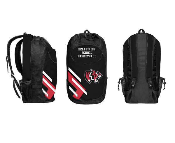 Gear Bag, Belle High School Basketball, Women's Basketball, Teamtime, Team time, sublimation, custom sports apparel, team uniforms, spirit wear, spiritwear, sports uniforms, custom shirts, team store, custom team store, fundraiser sports, apparel fundraiser