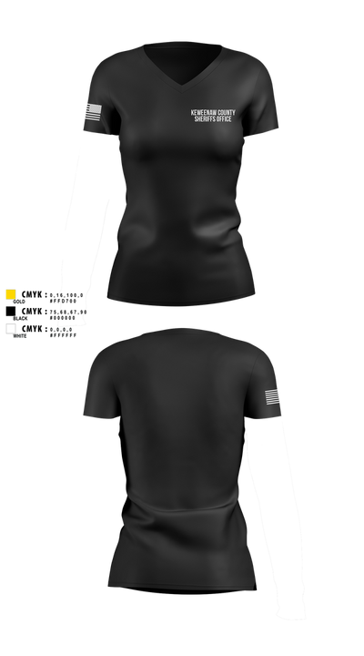 KEWEENAW COUNTY SHERIFFS OFFICE 15450708 Women's Short Sleeve V-neck Shirt - 100