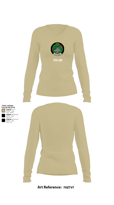 VFA-105 2831064 Women's Long Sleeve V-neck Shirt - 78