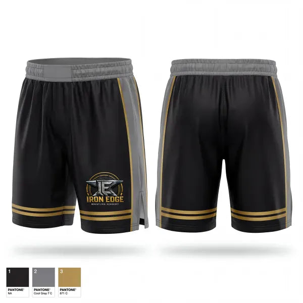 Fight Shorts, Iron edge wrestling academy, Wrestling, Teamtime, Team time, sublimation, custom sports apparel, team uniforms, spirit wear, spiritwear, sports uniforms, custom shirts, team store, custom team store, fundraiser sports, apparel fundraiser