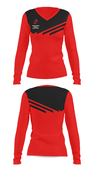 Women's Long Sleeve Vneck Shirt, William Jewell College Wrestling, Wrestling, Teamtime, Team time, sublimation, custom sports apparel, team uniforms, spirit wear, spiritwear, sports uniforms, custom shirts, team store, custom team store, fundraiser sports, apparel fundraiser