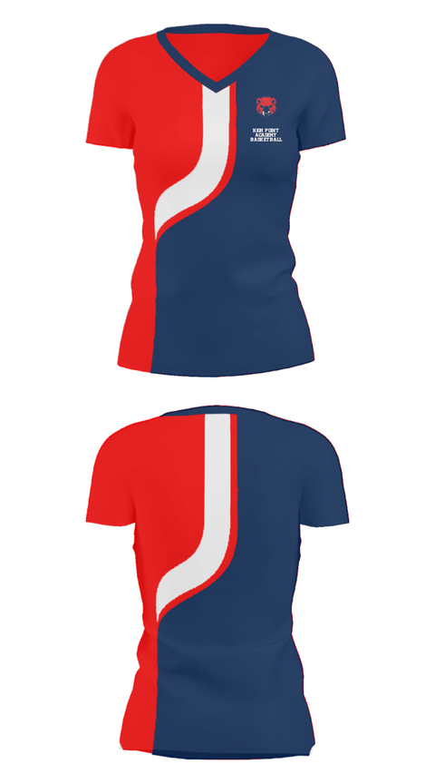 Women's Short Sleeve Vneck Shirt, High Point Academy Basketball, Women's Basketball, Teamtime, Team time, sublimation, custom sports apparel, team uniforms, spirit wear, spiritwear, sports uniforms, custom shirts, team store, custom team store, fundraiser sports, apparel fundraiser