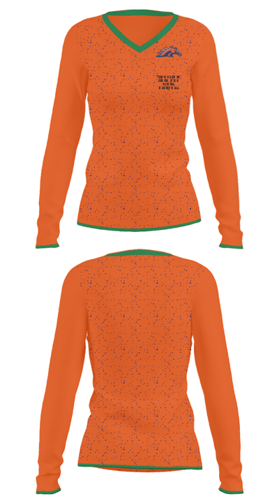 Cerro Gordo Junior High School Basketball 23902465 Women's Long Sleeve V-neck Shirt - 34