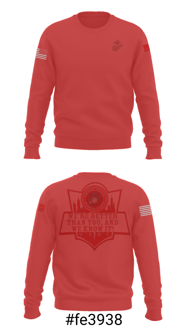 Crew Neck Sweatshirt, RSS EMPIRE STATE, Marines, Teamtime, Team time, sublimation, custom sports apparel, team uniforms, spirit wear, spiritwear, sports uniforms, custom shirts, team store, custom team store, fundraiser sports, apparel fundraiser